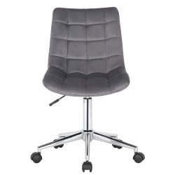 Chaise de bureau en velours Medford gris