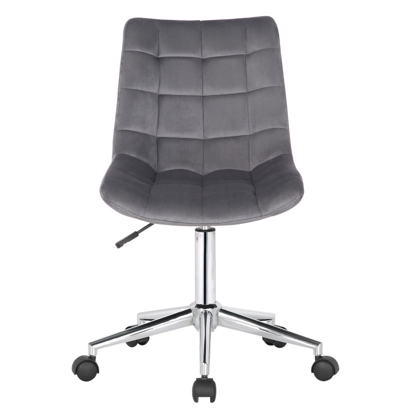 Chaise de bureau en velours Medford gris