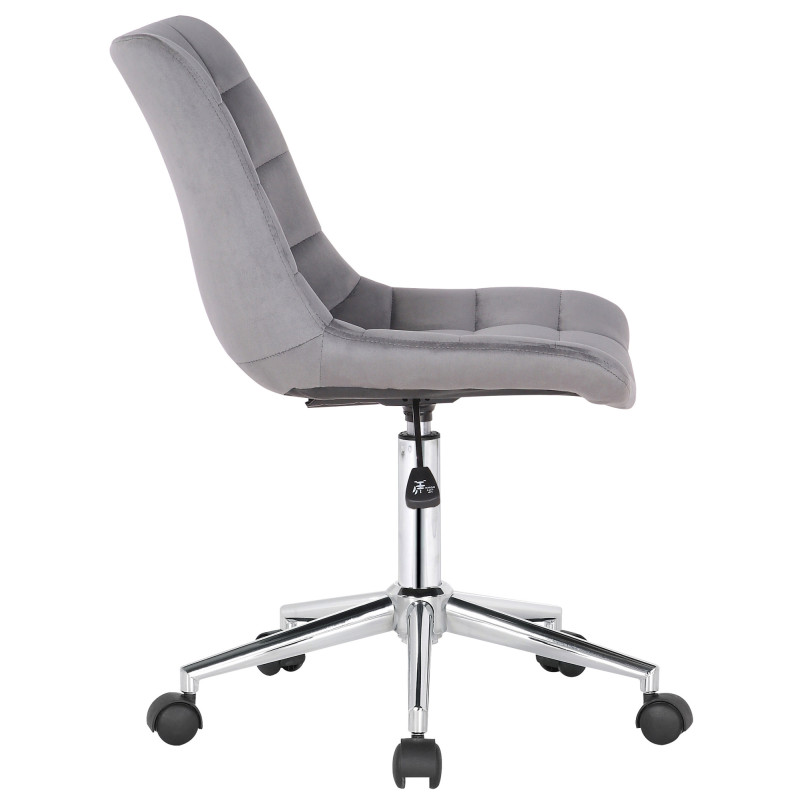 Chaise de bureau en velours Medford gris