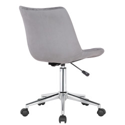 Chaise de bureau en velours Medford gris
