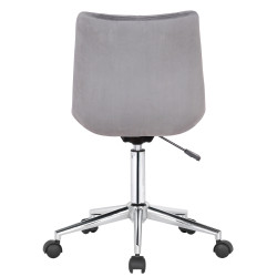 Chaise de bureau en velours Medford gris