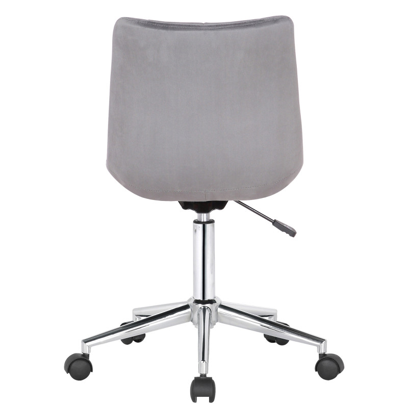Chaise de bureau en velours Medford gris