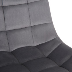 Chaise de bureau en velours Medford gris