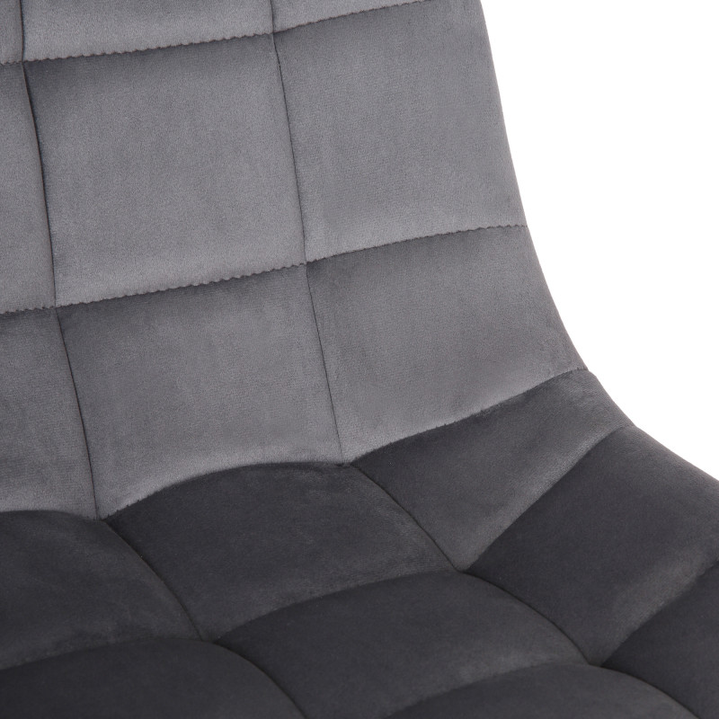 Chaise de bureau en velours Medford gris