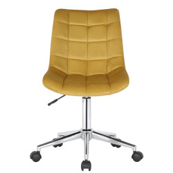 Chaise de bureau en velours Medford jaune