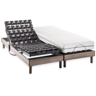 DEKO DREAM Ensemble matelas+sommier relaxation électrique ERGO 9 Dreamzone - 2x80x200 cm - Matelas ressorts ensachés