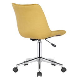 Chaise de bureau en velours Medford jaune