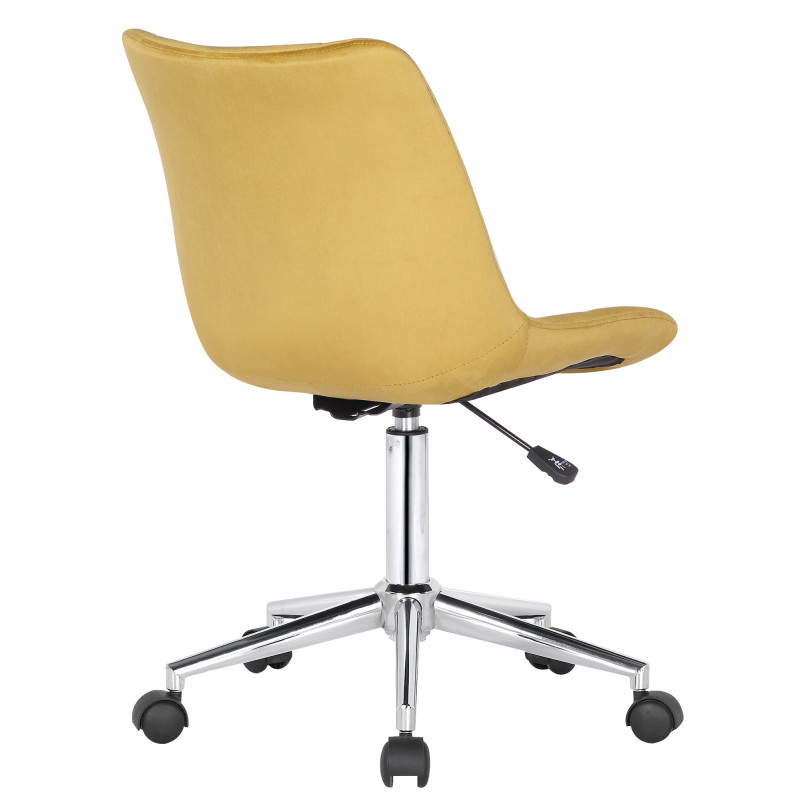Chaise de bureau en velours Medford jaune
