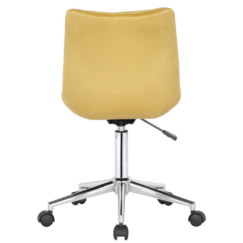 Chaise de bureau en velours Medford jaune