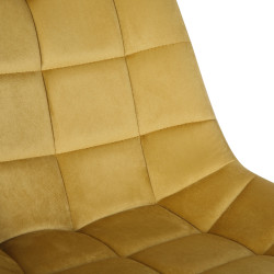 Chaise de bureau en velours Medford jaune