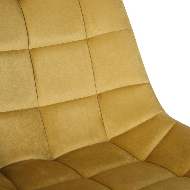Chaise de bureau en velours Medford jaune