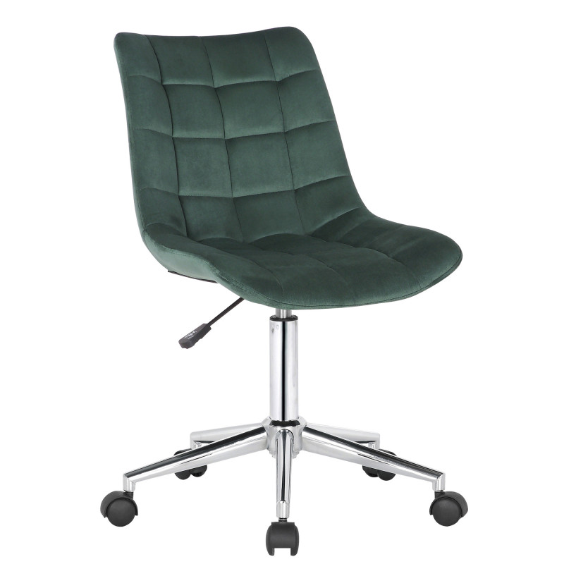 Chaise de bureau en velours Medford vert