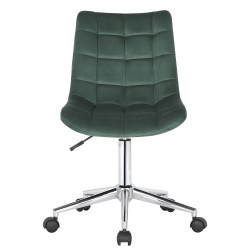 Chaise de bureau en velours Medford vert
