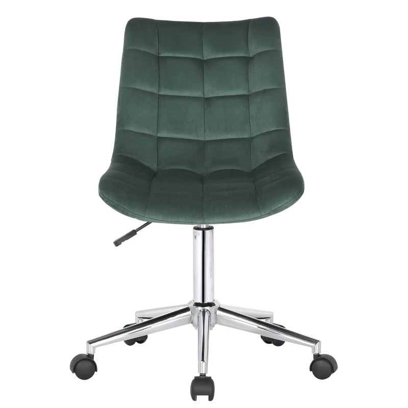 Chaise de bureau en velours Medford vert