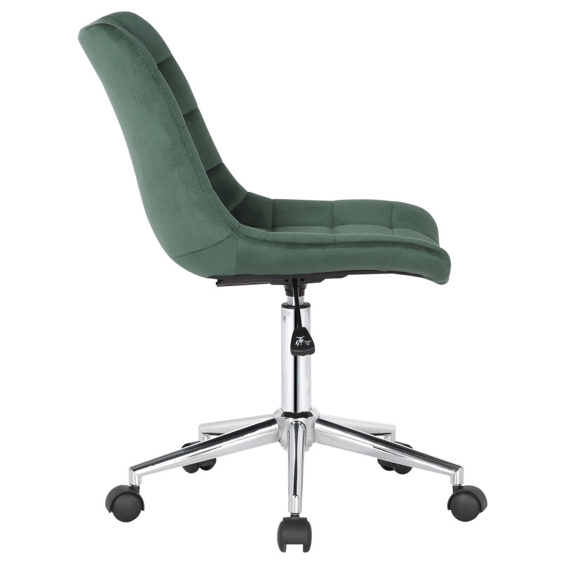 Chaise de bureau en velours Medford vert
