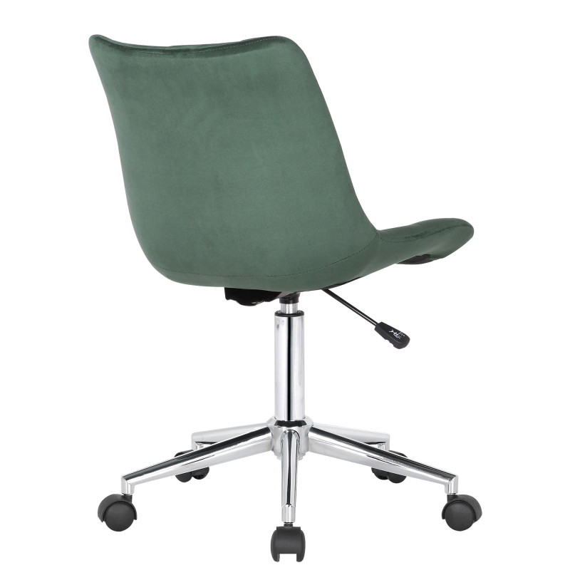 Chaise de bureau en velours Medford vert
