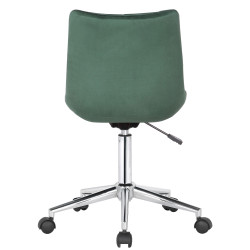 Chaise de bureau en velours Medford vert