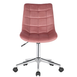 Chaise de bureau en velours Medford rose