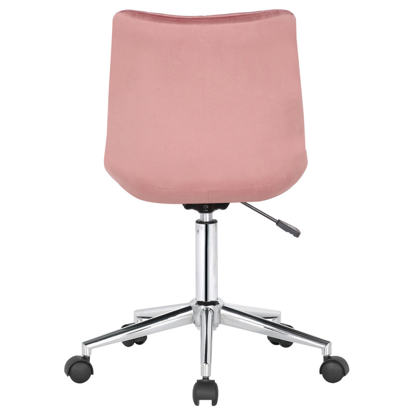 Chaise de bureau en velours Medford rose