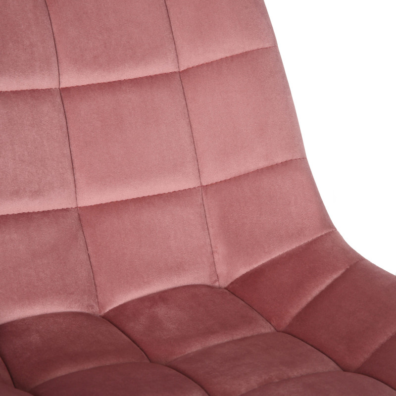 Chaise de bureau en velours Medford rose