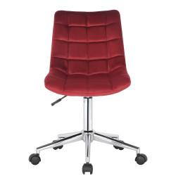 Chaise de bureau en velours Medford rouge