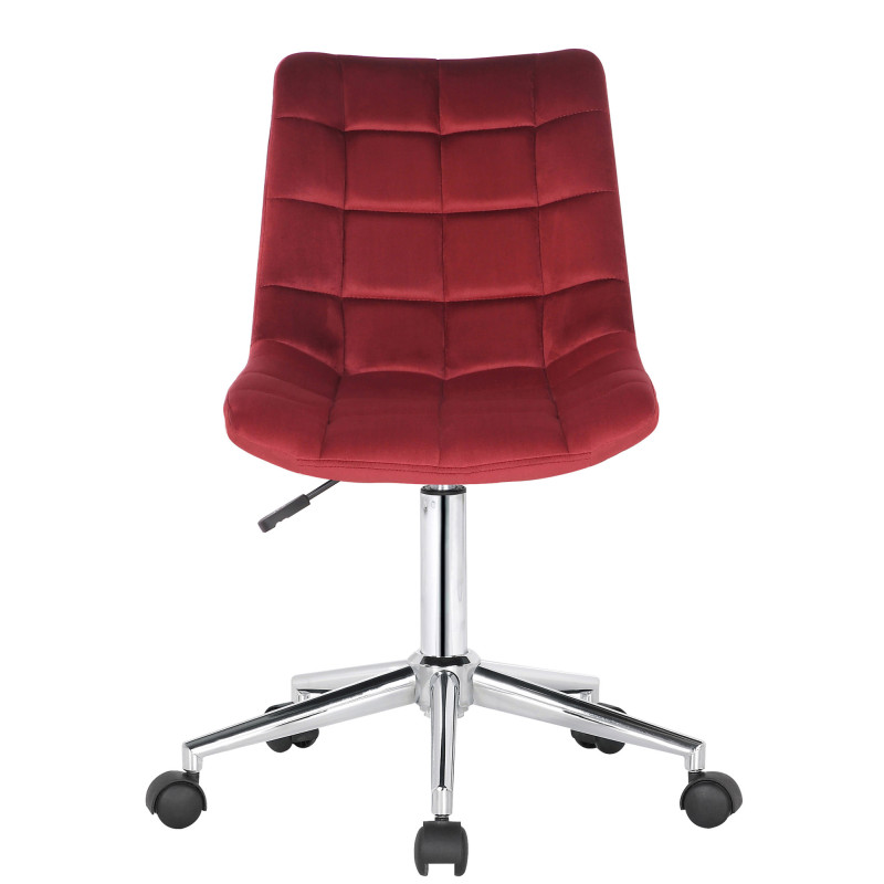 Chaise de bureau en velours Medford rouge