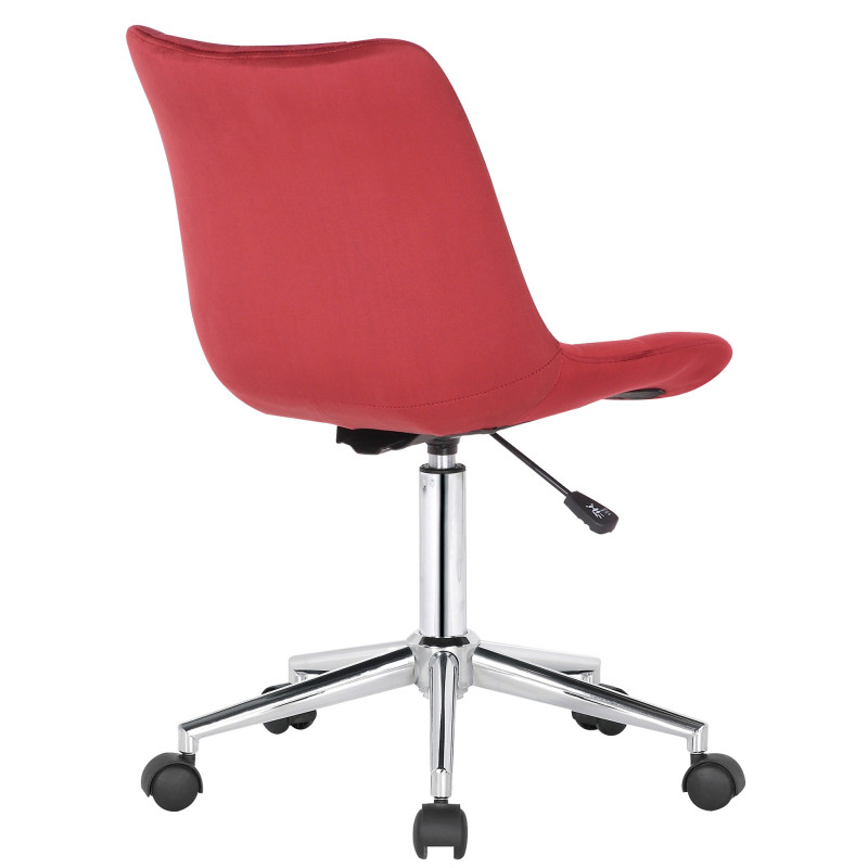 Chaise de bureau en velours Medford rouge