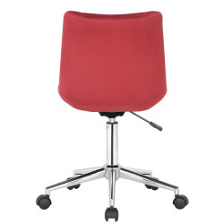 Chaise de bureau en velours Medford rouge