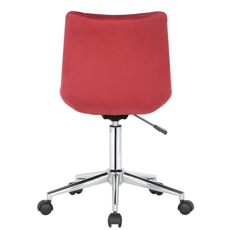 Chaise de bureau en velours Medford rouge