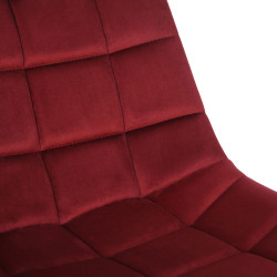 Chaise de bureau en velours Medford rouge