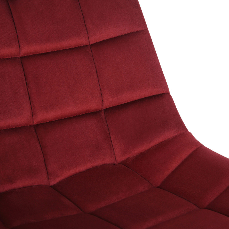 Chaise de bureau en velours Medford rouge
