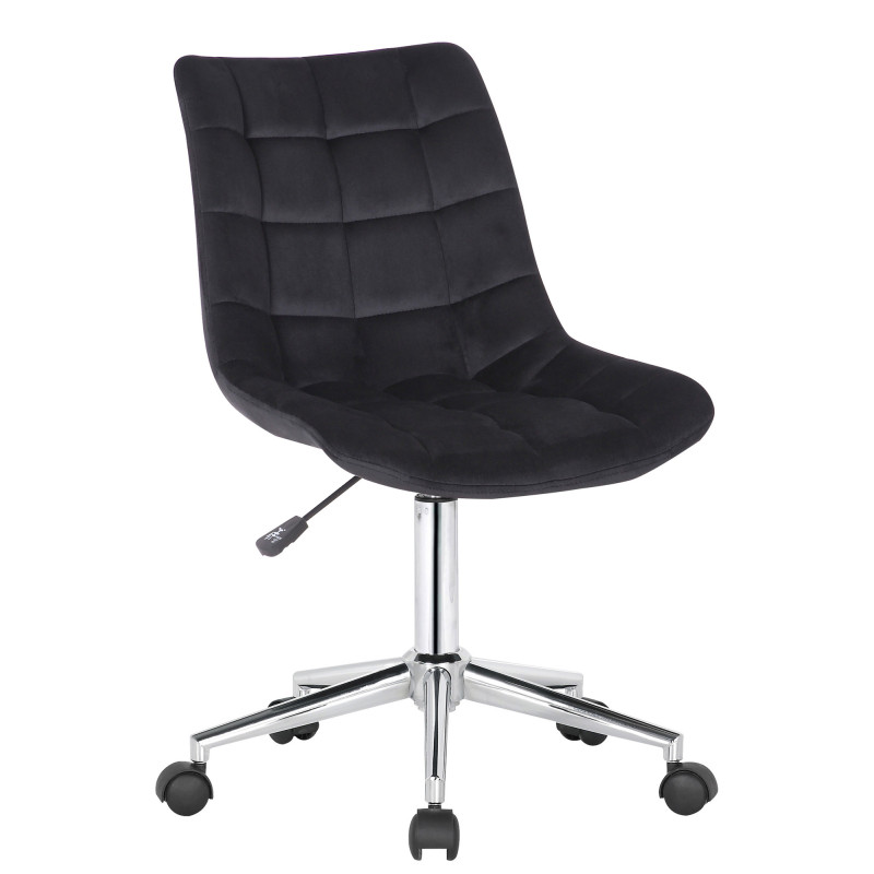 Chaise de bureau en velours Medford noir