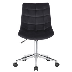 Chaise de bureau en velours Medford noir