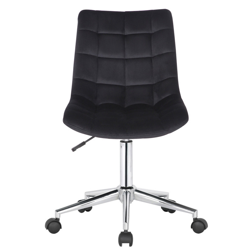 Chaise de bureau en velours Medford noir