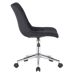 Chaise de bureau en velours Medford noir