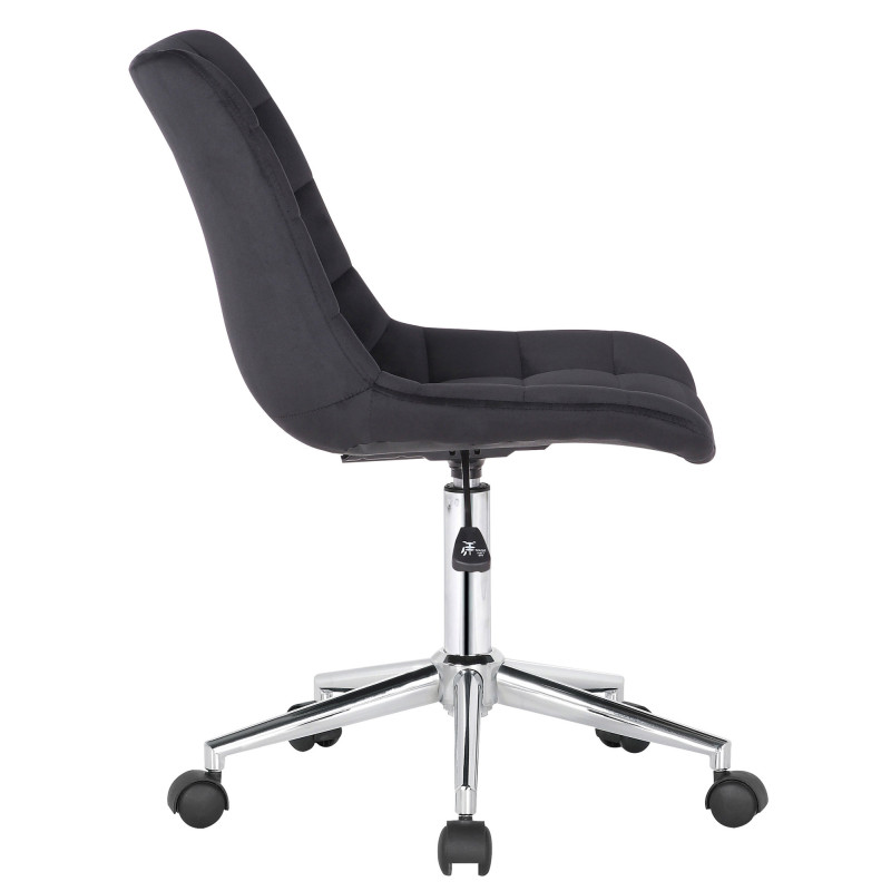 Chaise de bureau en velours Medford noir