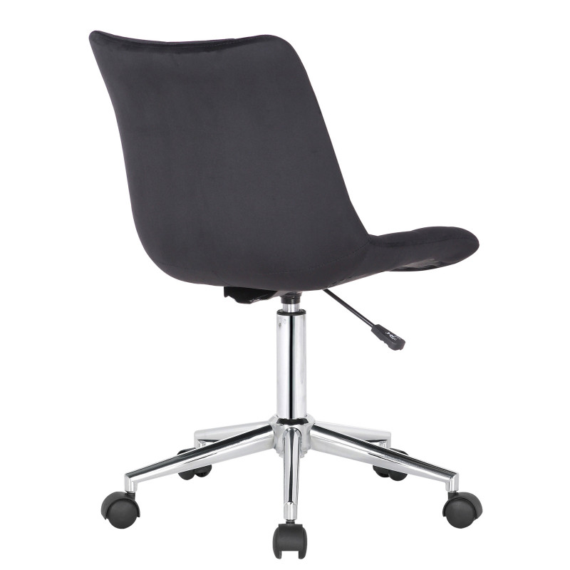 Chaise de bureau en velours Medford noir