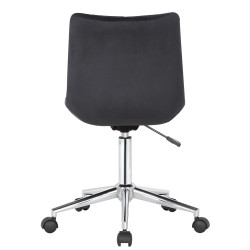 Chaise de bureau en velours Medford noir