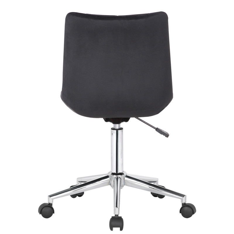 Chaise de bureau en velours Medford noir