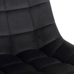 Chaise de bureau en velours Medford noir