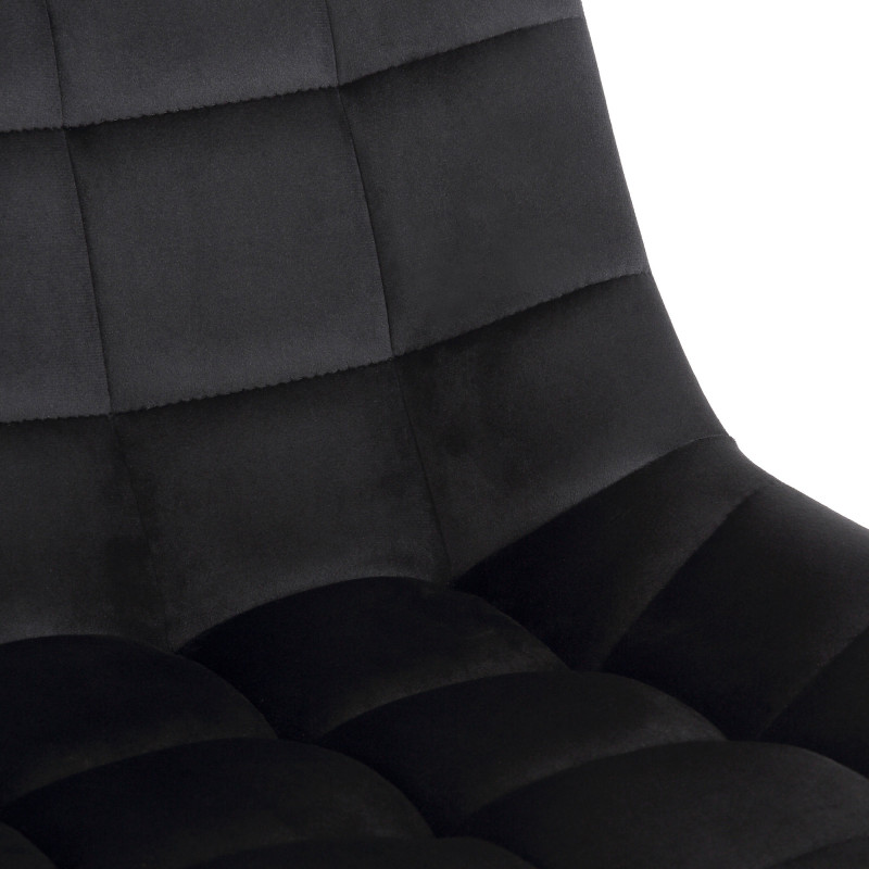 Chaise de bureau en velours Medford noir