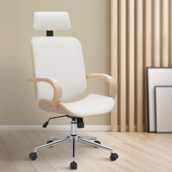 Chaise de bureau Dayton naturel/blanc