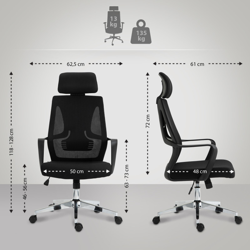 Chaise de bureau Kanab noir