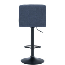 Tabouret de bar Calma, tissu noir et bleu