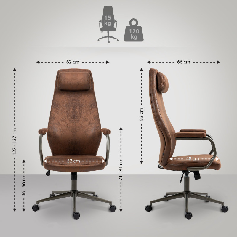 Chaise de bureau Pocatello Cognac