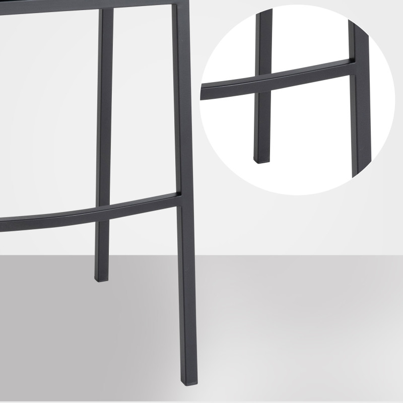 Tabouret de bar Damaso B en velours gris, piètement à 4 pieds.