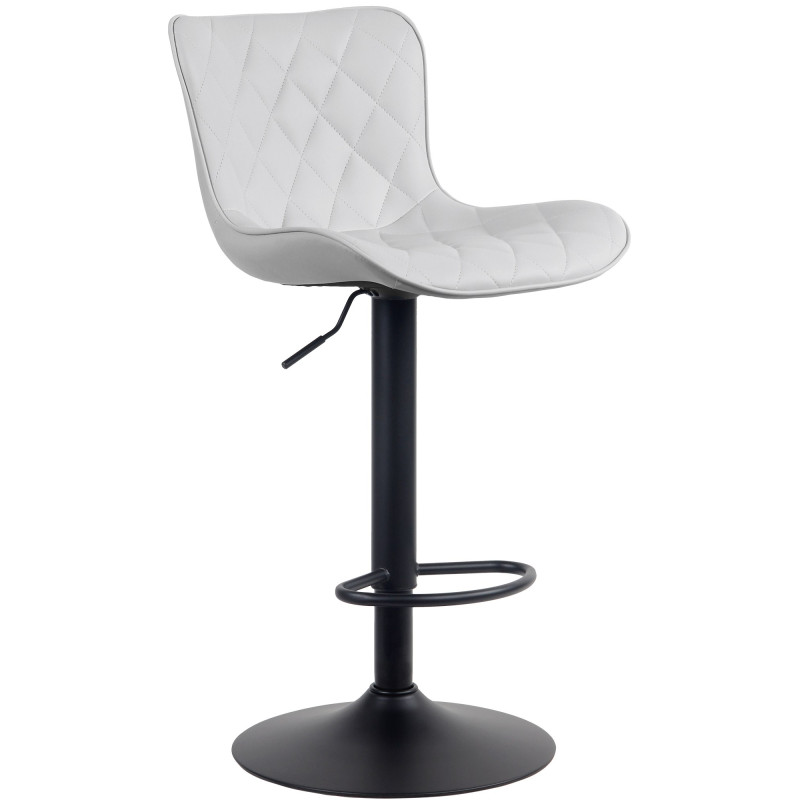 Tabouret de bar Emma, similicuir, blanc