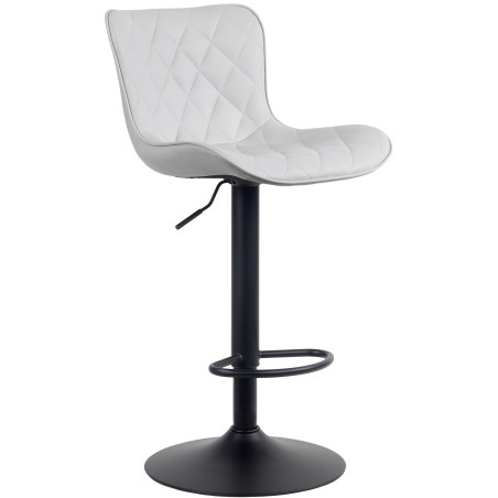 Tabouret de bar Emma, similicuir, blanc