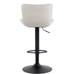 Tabouret de bar Emma en velours, crème