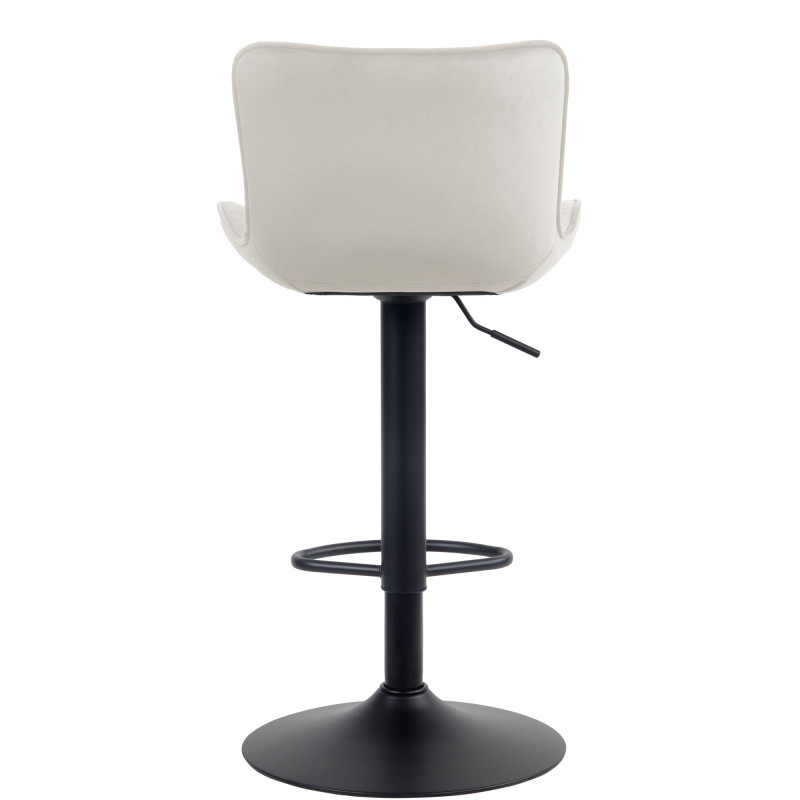 Taburete de bar Emma de terciopelo, color crema
